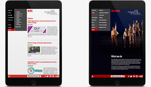 AIDS Foundation of Chicago Site on Tablets