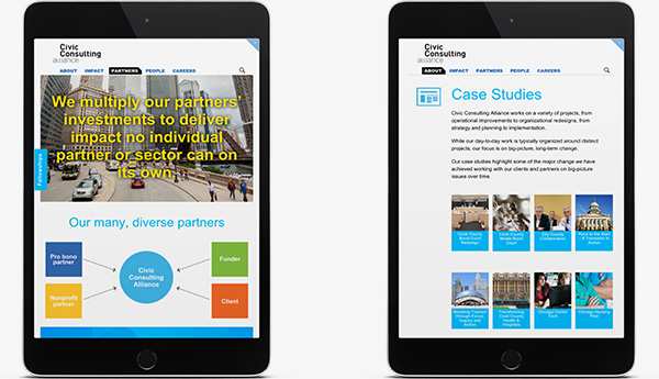 Civic Consulting Alliance Site on Tablets